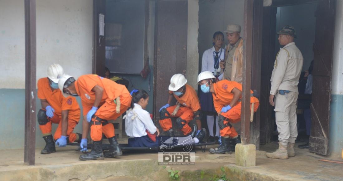 EARTHQUAKE DISASTER MOCK DRILL CONDUCTED AT MON DIPR Nagaland